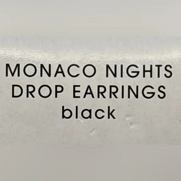Avon 2012 Elegant Black and Silver Monaco Nights Drop Earrings - Picture 2 of 4